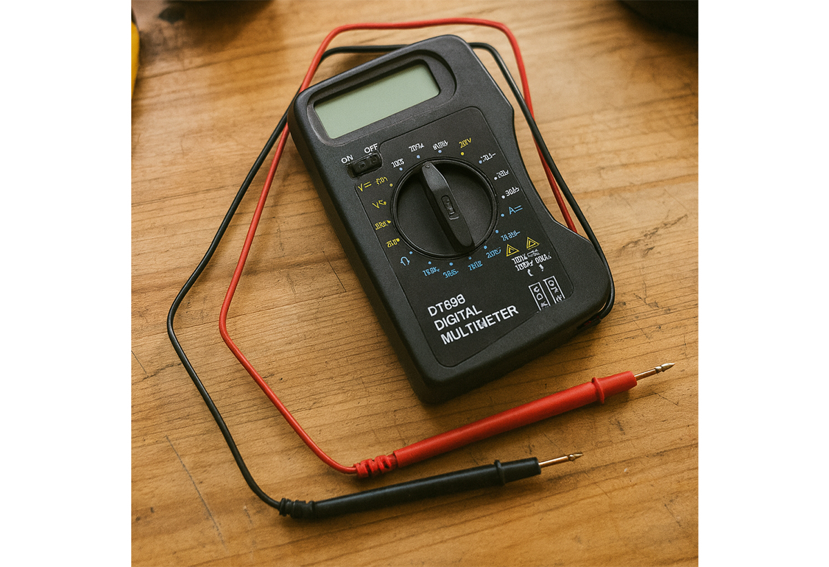 απεικονίζεται το εργαλείο πάνω σε πάγκο.